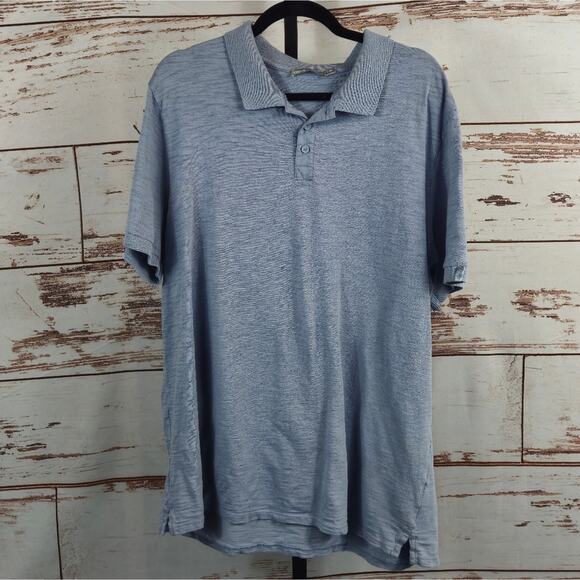 Vince Slub Short Sleeve Polo Blue Size XXL FLAW - Picture 1 of 7